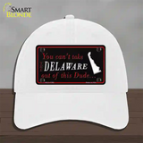 Delaware Dude Novelty License Plate Hat Unconstructed Cotton / White