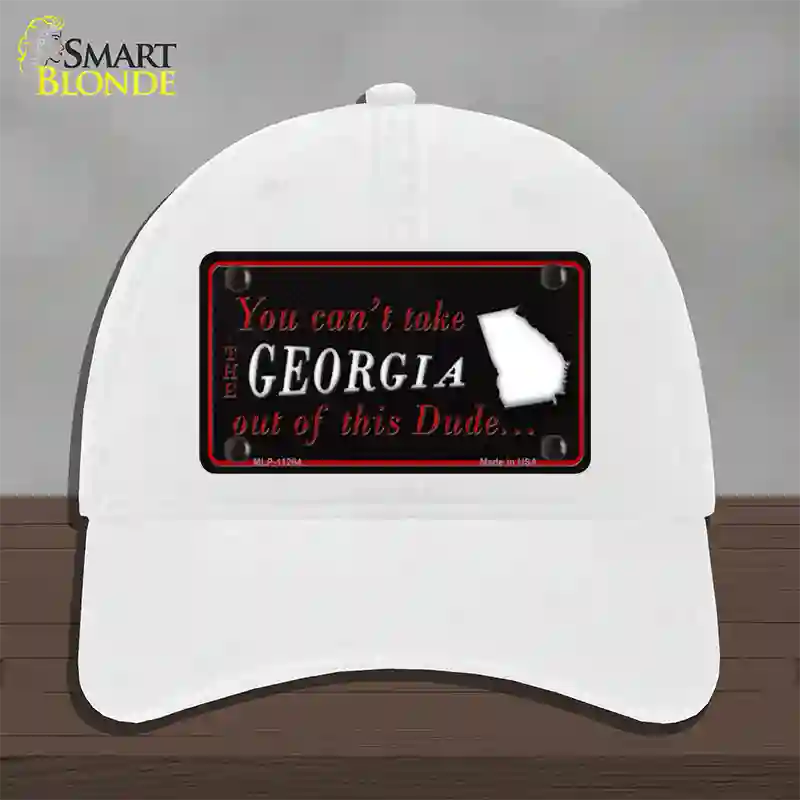 Georgia Dude Novelty License Plate Hat Unconstructed Cotton / White