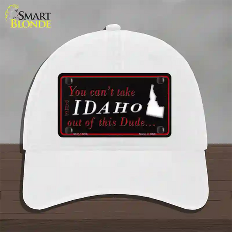 Idaho Dude Novelty License Plate Hat Unconstructed Cotton / White