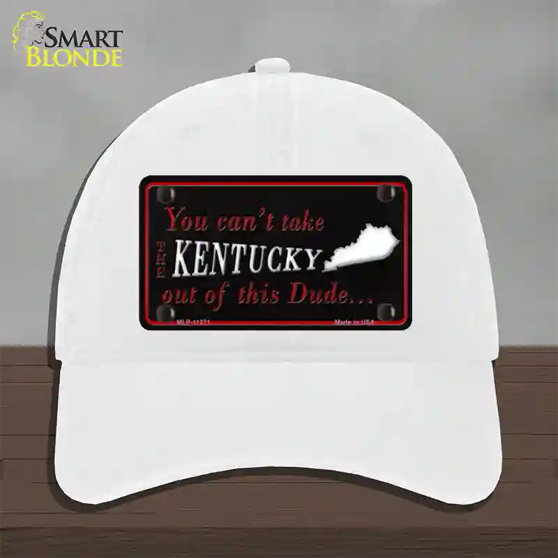 Kentucky Dude Novelty License Plate Hat Unconstructed Cotton / White