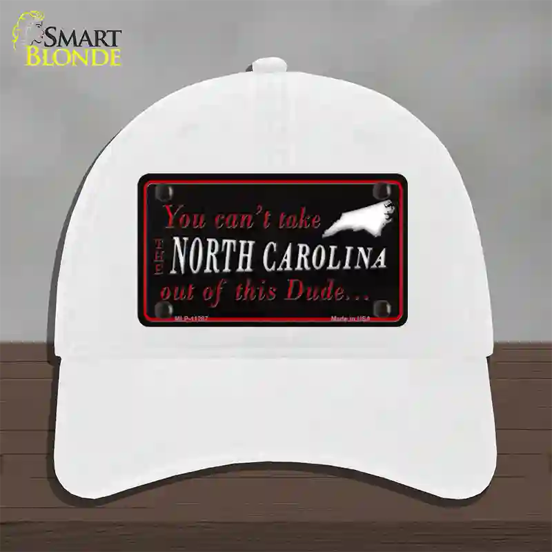 North Carolina Dude Novelty License Plate Hat Unconstructed Cotton / White