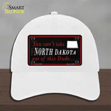 North Dakota Dude Novelty License Plate Hat Unconstructed Cotton / White