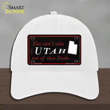 Utah Dude Novelty License Plate Hat Unconstructed Cotton / White