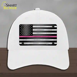 Thin Pink Line Novelty License Plate Hat Unconstructed Cotton / White