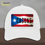 Caguas Puerto Rico Flag Novelty License Plate Hat Unconstructed Cotton / White