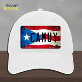 Camuy Puerto Rico Flag Novelty License Plate Hat Unconstructed Cotton / White