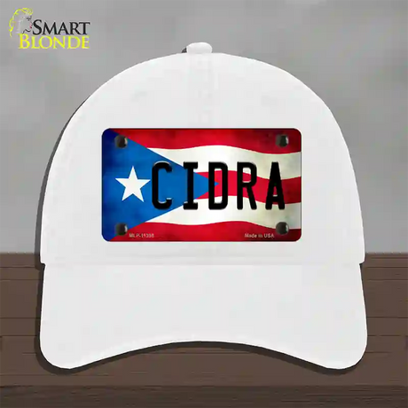 Cidra Puerto Rico Flag Novelty License Plate Hat Unconstructed Cotton / White