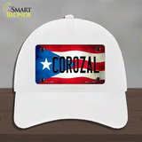 Corozal Puerto Rico Flag Novelty License Plate Hat Unconstructed Cotton / White