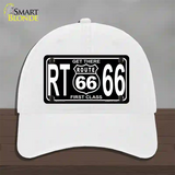 Get There 1st Class Novelty License Plate Hat Unconstructed Cotton / White