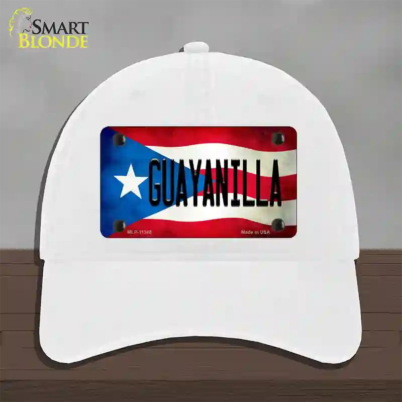 Guayanilla Puerto Rico Flag Novelty License Plate Hat Unconstructed Cotton / White