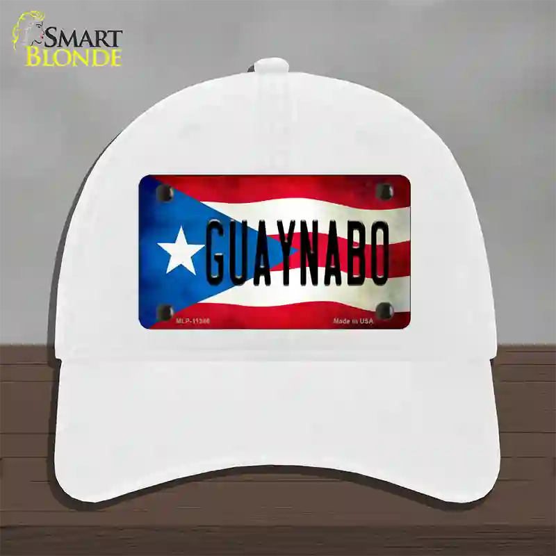 Guaynabo Puerto Rico Flag Novelty License Plate Hat Unconstructed Cotton / White