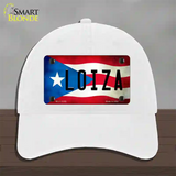 Loiza Puerto Rico Flag Novelty License Plate Hat Unconstructed Cotton / White