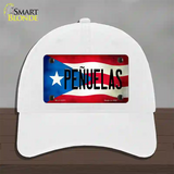 Penuelas Puerto Rico Flag Novelty License Plate Hat Unconstructed Cotton / White