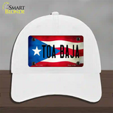 Toa Baja Puerto Rico Flag Novelty License Plate Hat Unconstructed Cotton / White