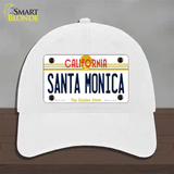 Santa Monica California Novelty License Plate Hat Unconstructed Cotton / White