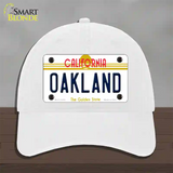 Oakland California Novelty License Plate Hat Unconstructed Cotton / White