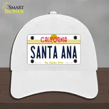 Santa Ana California Novelty License Plate Hat Unconstructed Cotton / White