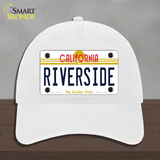 Riverside California Novelty License Plate Hat Unconstructed Cotton / White