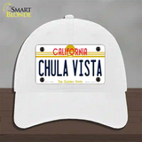 Chula Vista California Novelty License Plate Hat Unconstructed Cotton / White