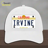 Irvine California Novelty License Plate Hat Unconstructed Cotton / White