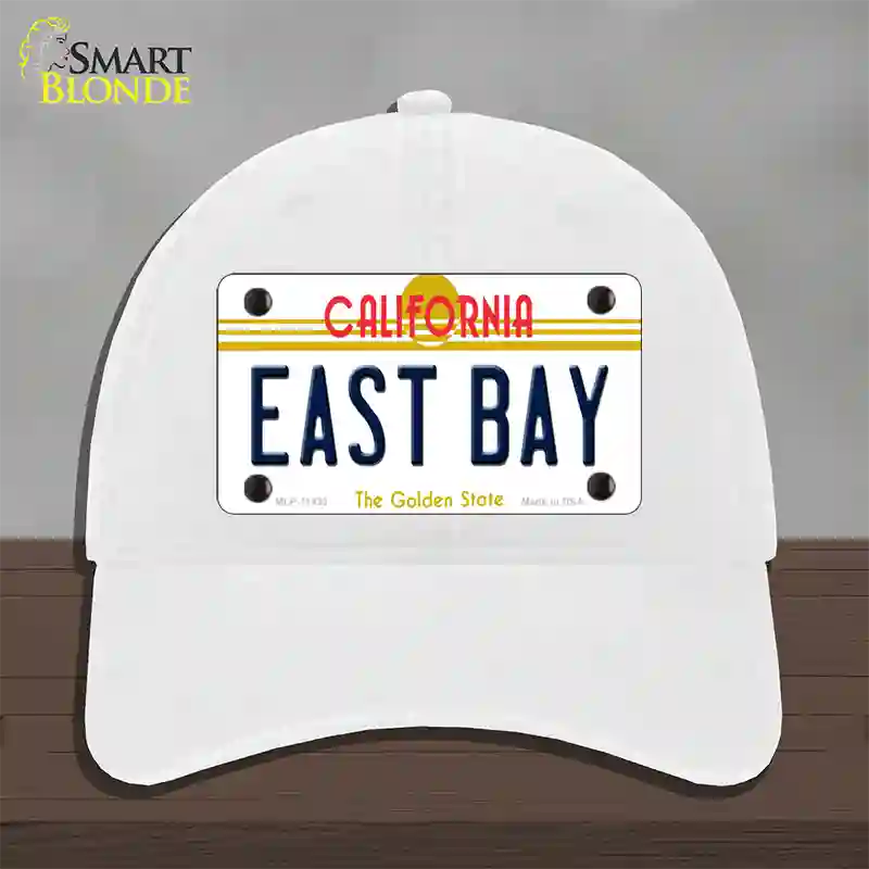 East Bay California Novelty License Plate Hat Unconstructed Cotton / White