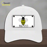 Bee-otch Novelty License Plate Hat Unconstructed Cotton / White