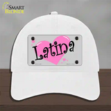 Latina Novelty License Plate Hat Unconstructed Cotton / White