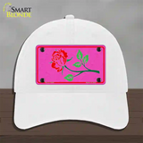 Illustrated Rose On Pink Chaise Lounge Novelty License Plate Hat Unconstructed Cotton / White