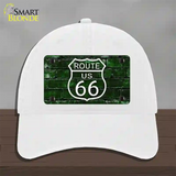 Route 66 Green Brick Wall Novelty License Plate Hat Unconstructed Cotton / White