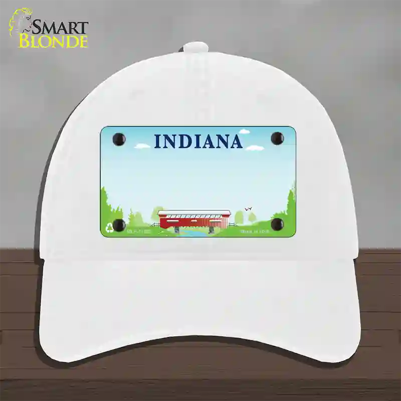 Indiana Recycle State Blank Novelty License Plate Hat Unconstructed Cotton / White