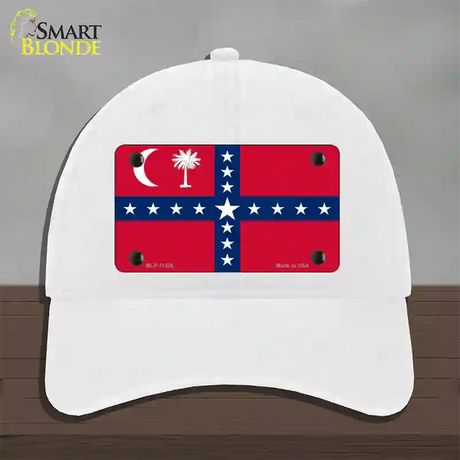 South Carolina Sovereignty Flag Novelty License Plate Hat Unconstructed Cotton / White