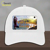 Happiness Way Of Life Yoga Novelty License Plate Hat Unconstructed Cotton / White