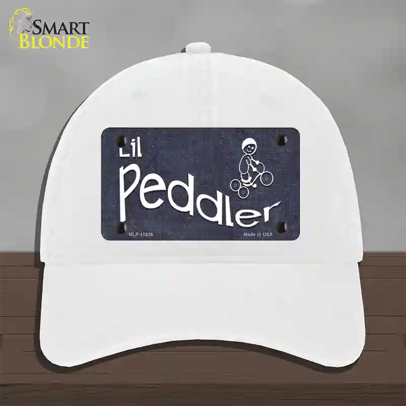 Lil Peddler Novelty License Plate Hat Unconstructed Cotton / White