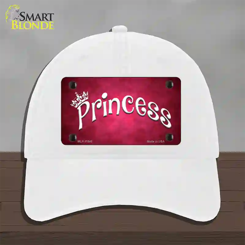 Princess Novelty License Plate Hat Unconstructed Cotton / White