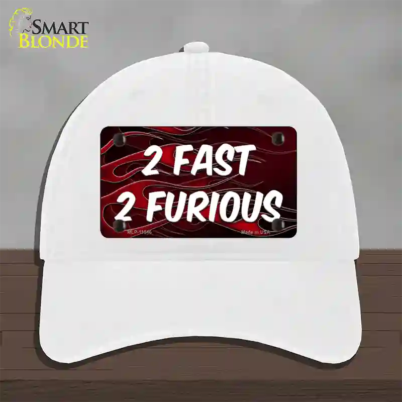 2 Fast 2 Furious Novelty License Plate Hat Unconstructed Cotton / White