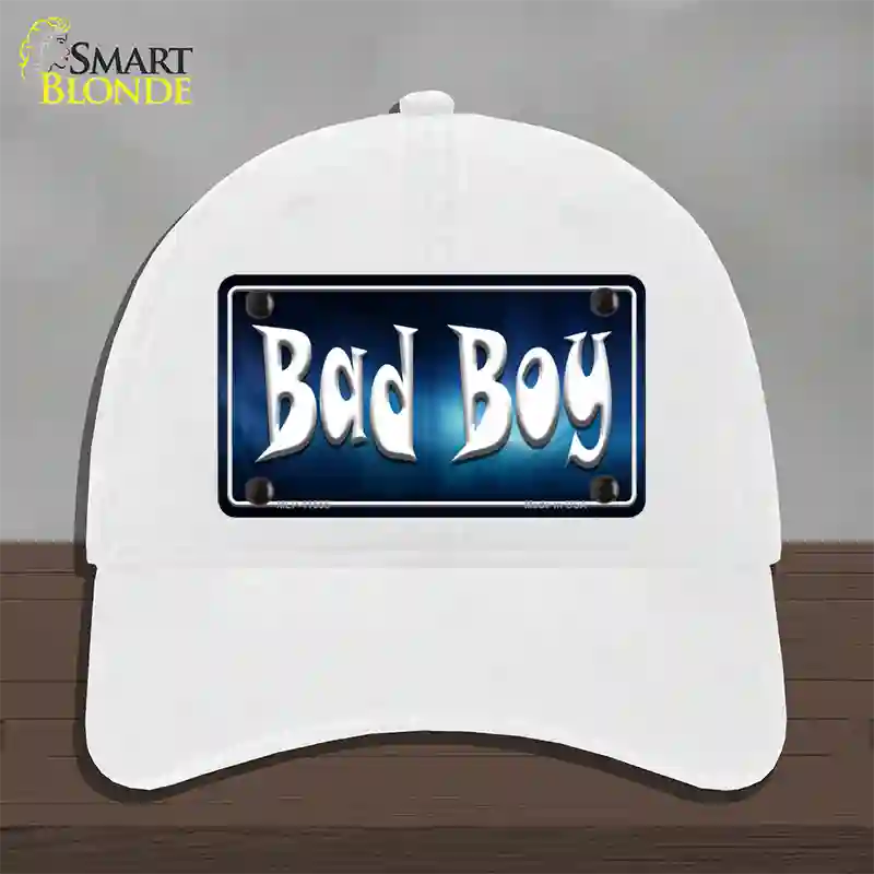 Bad Boy Novelty License Plate Hat Unconstructed Cotton / White