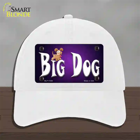 Big Dog Novelty License Plate Hat Unconstructed Cotton / White