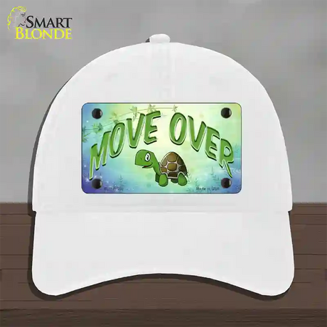 Move Over Novelty License Plate Hat Unconstructed Cotton / White