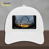 Missouri Gateway Arch State Novelty License Plate Hat Unconstructed Cotton / White