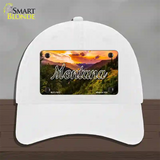 Montana Forest Sunset State Novelty License Plate Hat Unconstructed Cotton / White