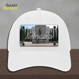 Nebraska Capital Building State Novelty License Plate Hat Unconstructed Cotton / White