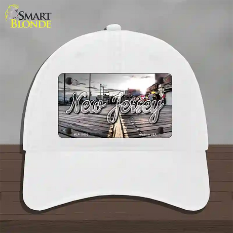 New Jersey Boardwalk State Novelty License Plate Hat Unconstructed Cotton / White