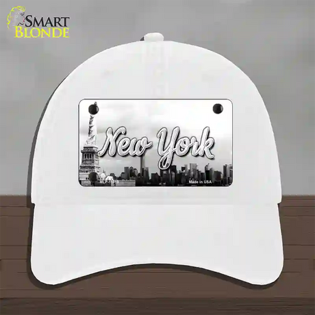 New York Statue of Liberty State Novelty License Plate Hat Unconstructed Cotton / White