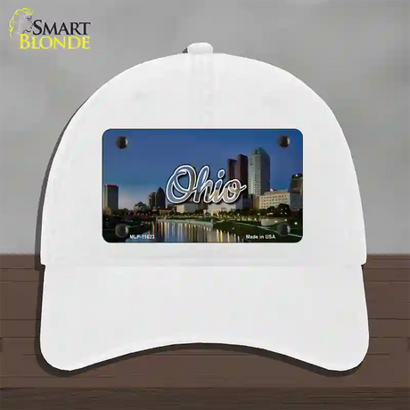 Ohio River City Skyline State Novelty License Plate Hat Unconstructed Cotton / White