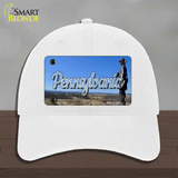 Pennsylvania Gettysburg Statue State Novelty License Plate Hat Unconstructed Cotton / White