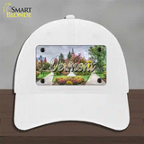 Vermont State Building State Novelty License Plate Hat Unconstructed Cotton / White