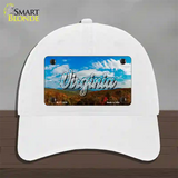 Virginia Mountain Range State Novelty License Plate Hat Unconstructed Cotton / White