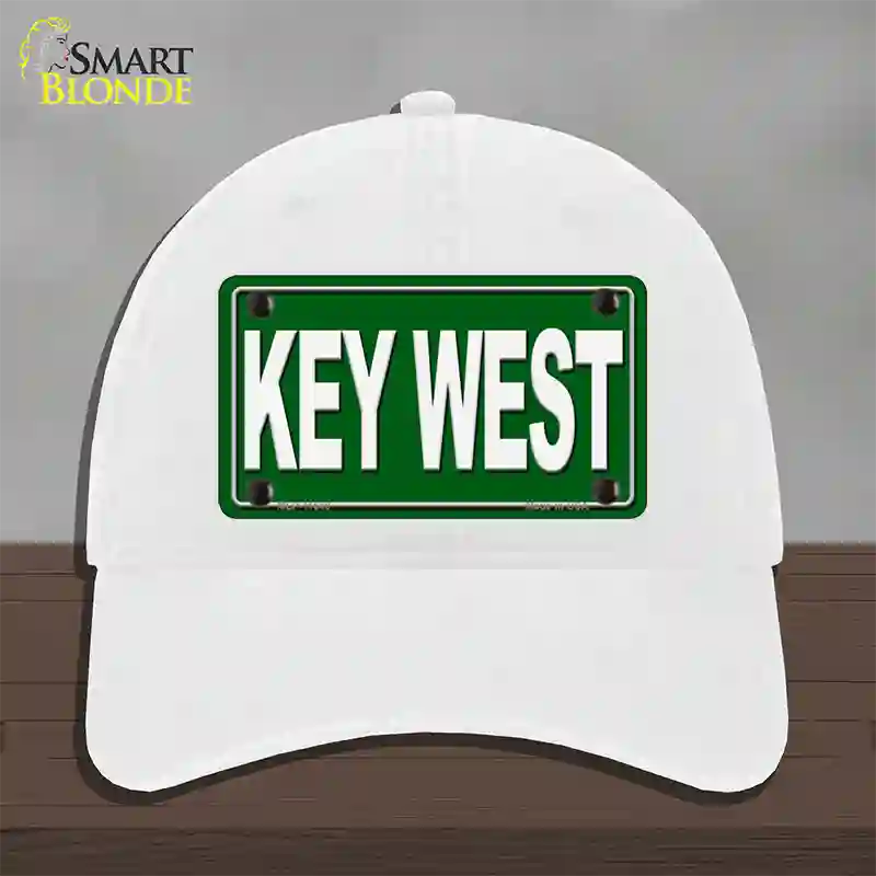 Key West Novelty License Plate Hat Unconstructed Cotton / White