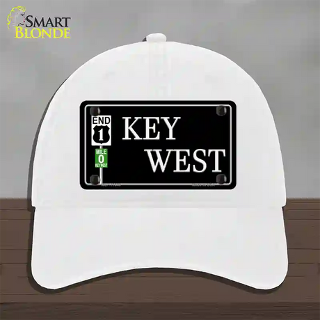 Key West Highway Sign Novelty License Plate Hat Unconstructed Cotton / White