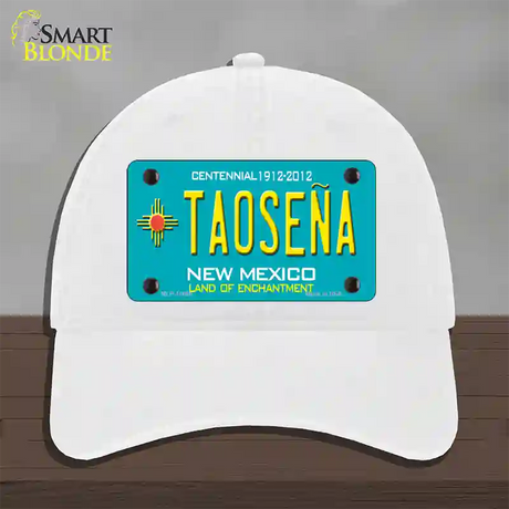 Taosena Teal New Mexico Novelty License Plate Hat Unconstructed Cotton / White